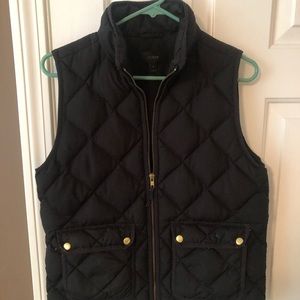 JCREW quilted black vest